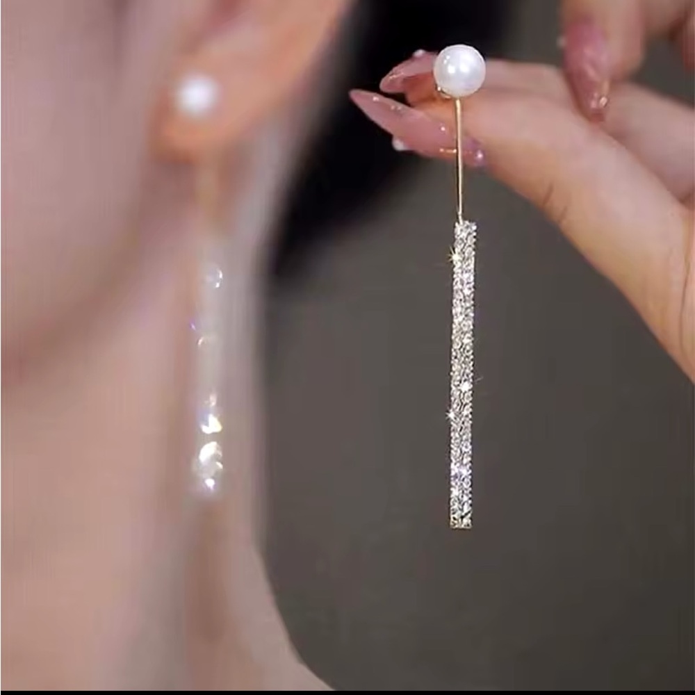 Gold Filled Cubic Zirconia Pearl Earrings
